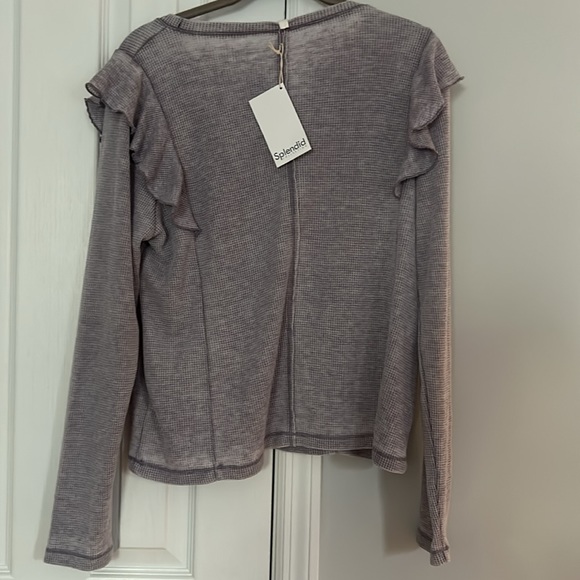 NWT Splendid Collection Waffle Knit top Large - Picture 2 of 2